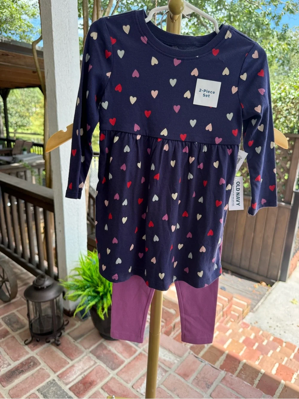 Old Navy Baby Girl 2 Piece Heart Dress Leggings Set 18-24M NWT